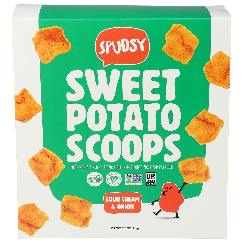 Spudsy Sour Cream and Onion Sweet Potato Scoops, 3.2 Ounce -- 8 per case