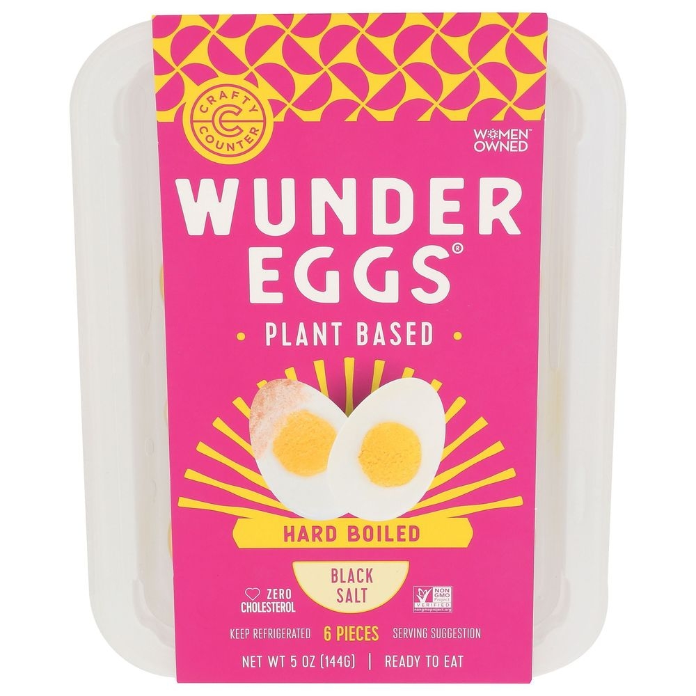 Wunder Eggs Plant Based Black Salt Hard Boiled Eggs, 6 count -- 6 per case