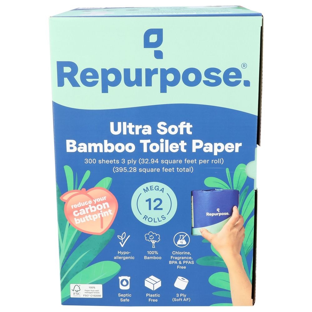 Repurpose Ultra Soft Bamboo Toilet Paper, 12 count -- 4 per case