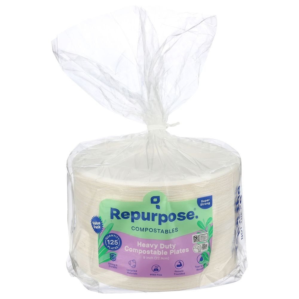 Repurpose Heavy Duty Compostable Plate, 125 count -- 4 per case