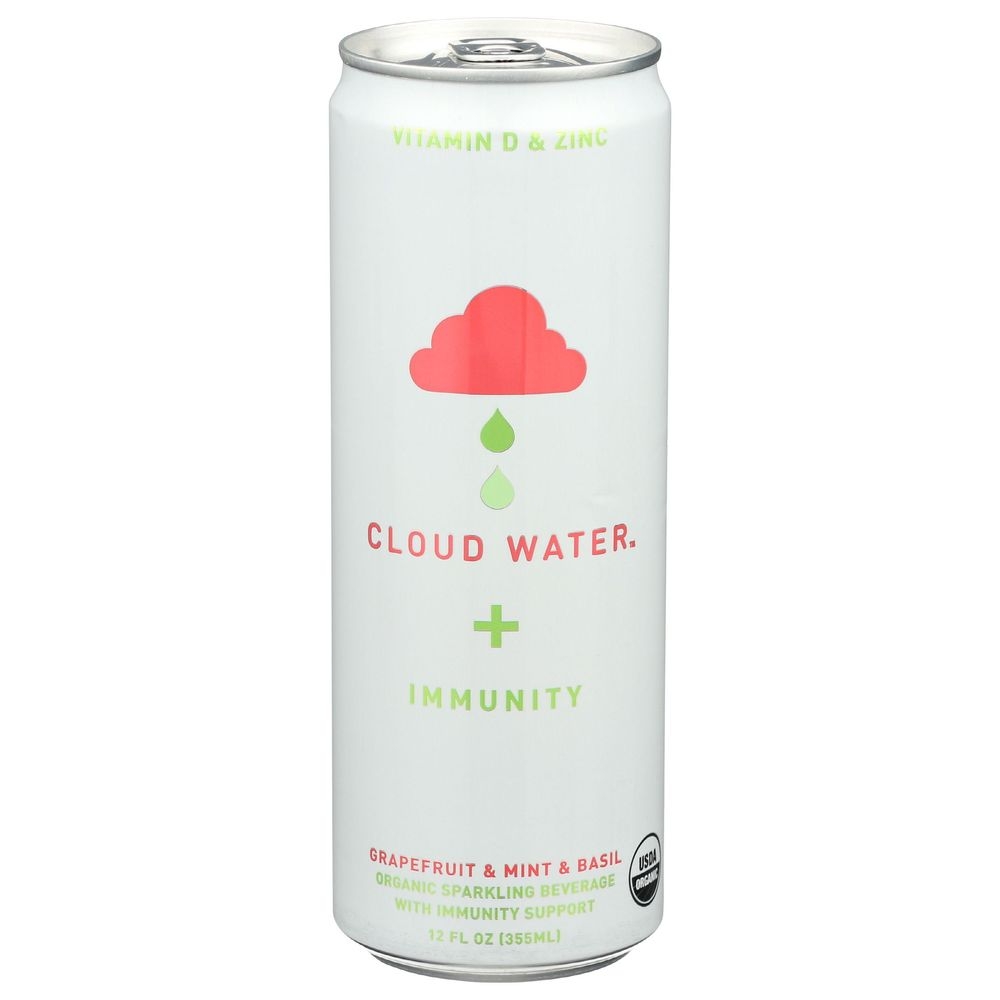 Cloud Water Grapefruit Mint and Basil Immunity Sparkling Water, 12 Fluid Ounce -- 12 per case