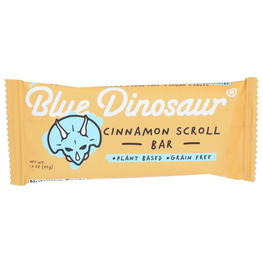 Blue Dinosaur Cinnamon Scroll Snack Bar, 1.6 Ounce -- 12 per case