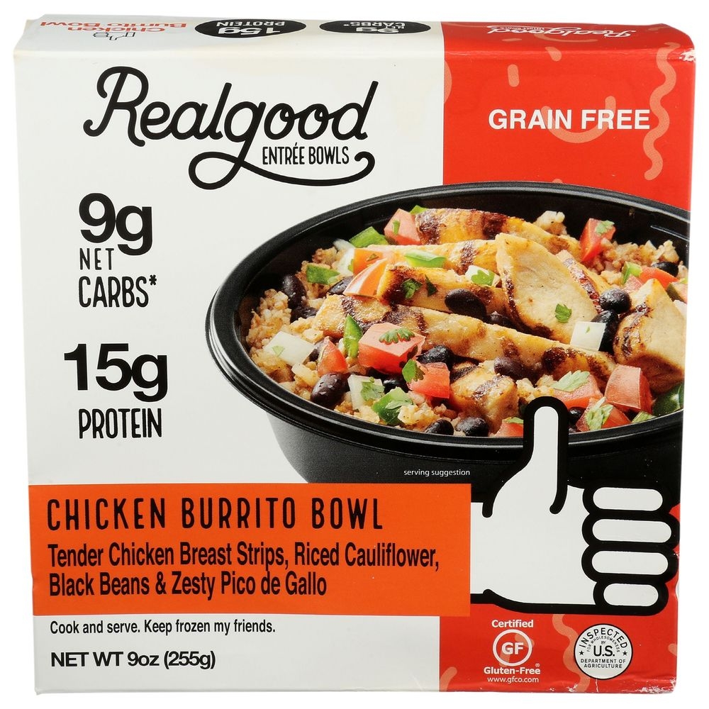 Real Good Foods Chicken Burrito Bowl, 9 Ounce -- 8 per case