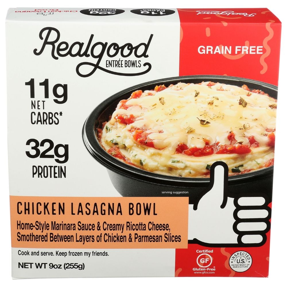 Real Good Foods Chicken Lasagna Bowl, 9 Ounce -- 8 per case