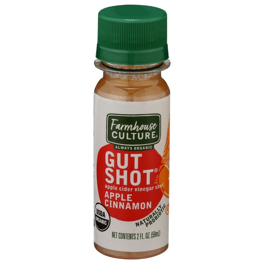 Farmhouse Culture Gut Shot Apple Cinnamon Apple Cider Vinegar Shot, 2 Fluid Ounce -- 8 per case