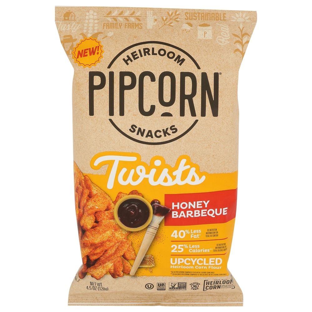 Pipcorn Honey Barbeque Twists, 4.5 Ounce -- 12 per case