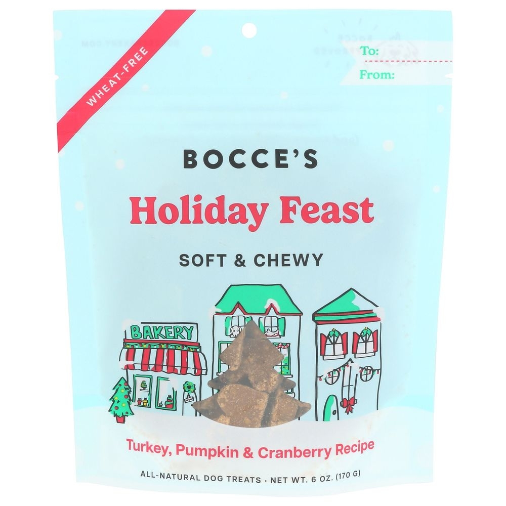 Bocces Holiday Feast Soft and Chewy Dog Treat, 6 Ounce -- 12 per case