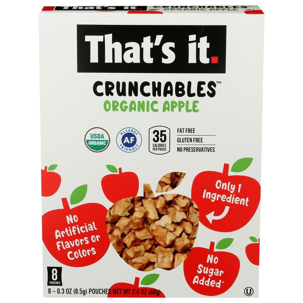 Thats It Organic Crunchables Apple, 2.4 Ounce -- 6 per case