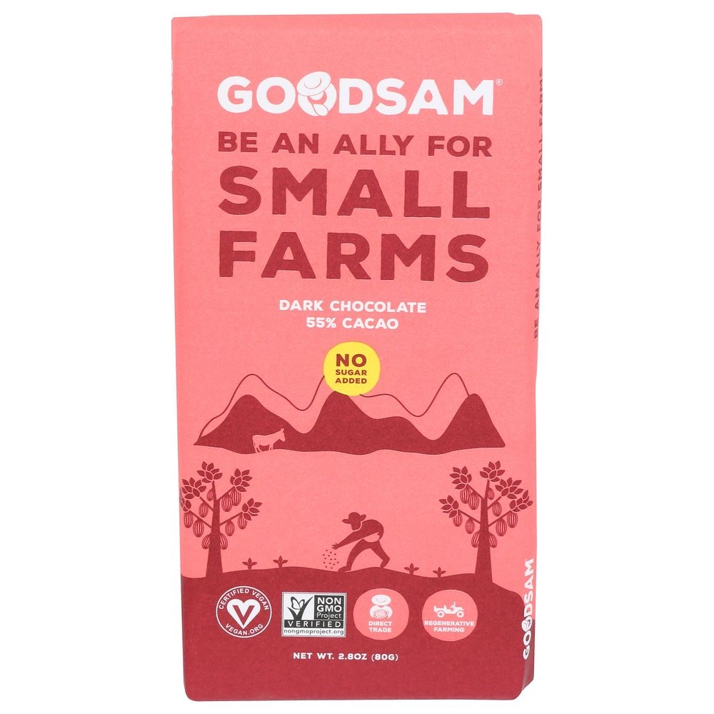Goodsam Small Farms 55 Percent Cacao Dark Chocolate Bar, 2.8 Ounce -- 12 per case