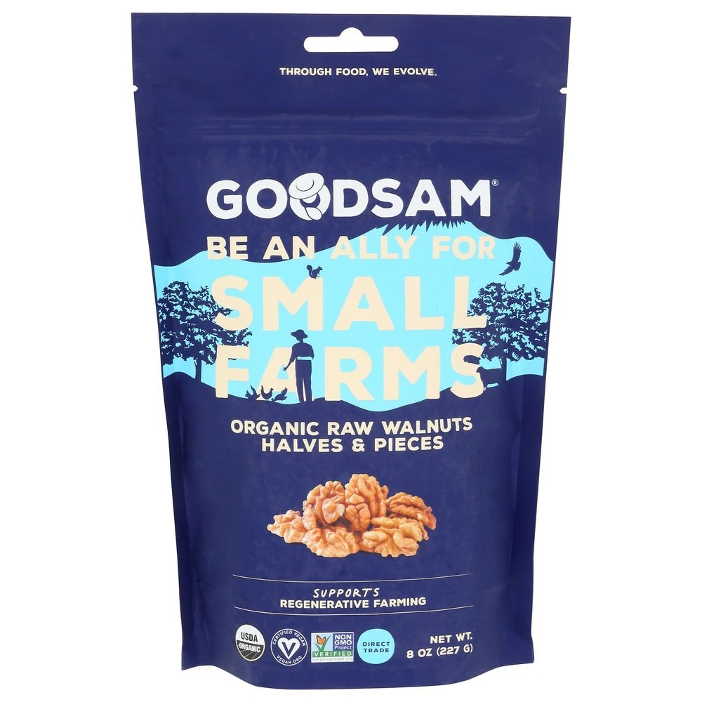 Goodsam Organic Raw Walnuts Halves and Pieces, 8 Ounce -- 8 per case