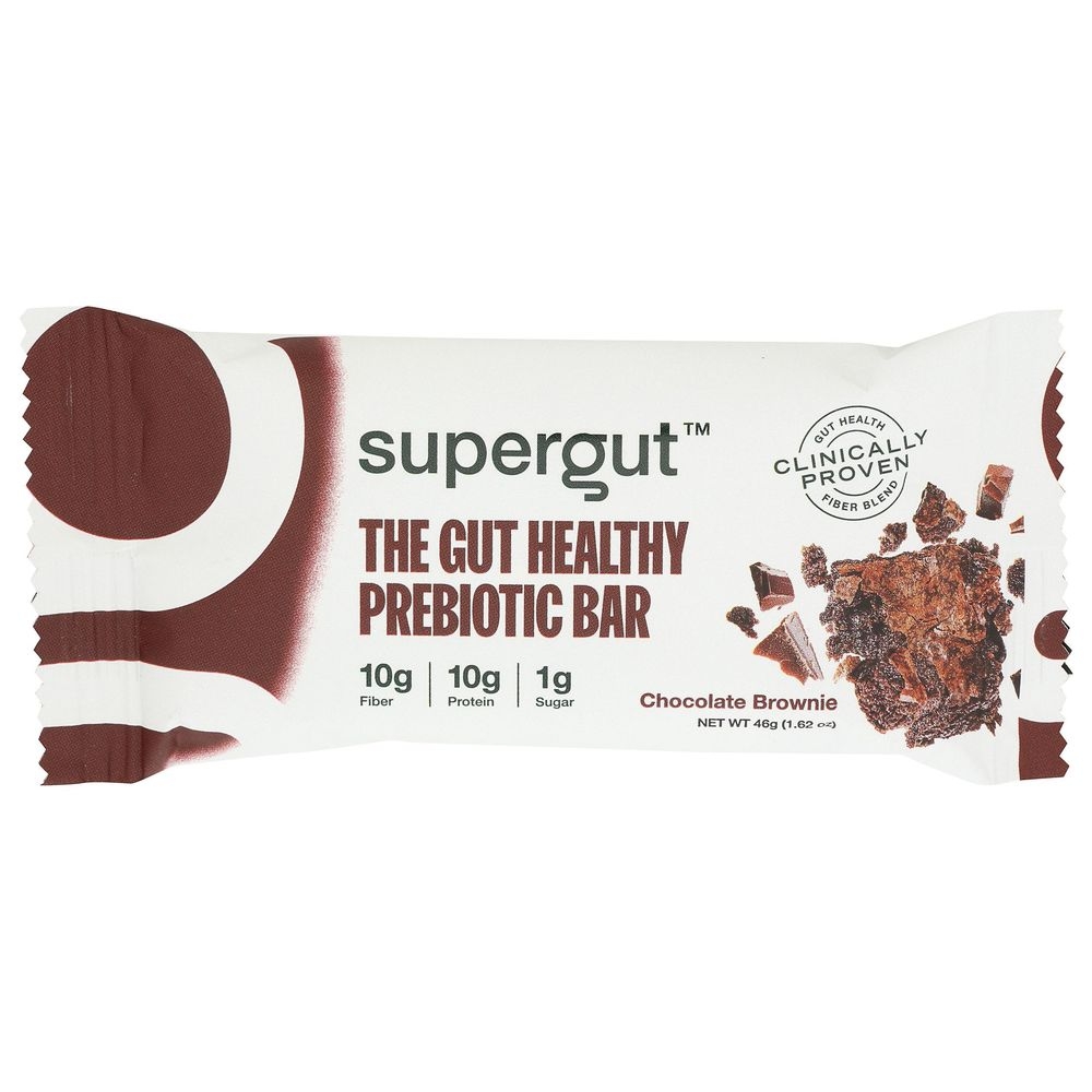 Supergut Chocolate Brownie Prebiotic Bar, 1.62 Ounce -- 12 per case