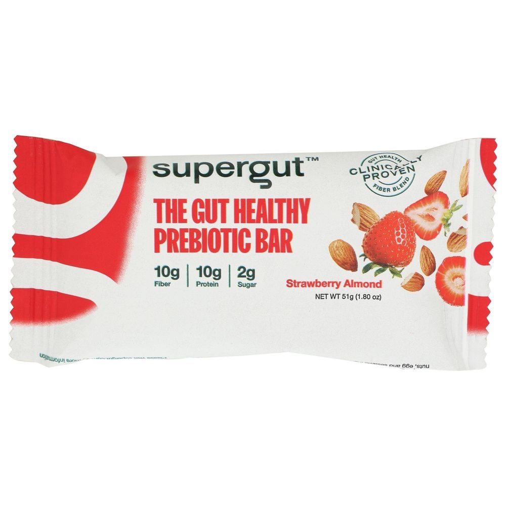 Supergut Strawberry Almond The Gut Healthy Prebiotic Bar, 1.8 Ounce -- 12 per case