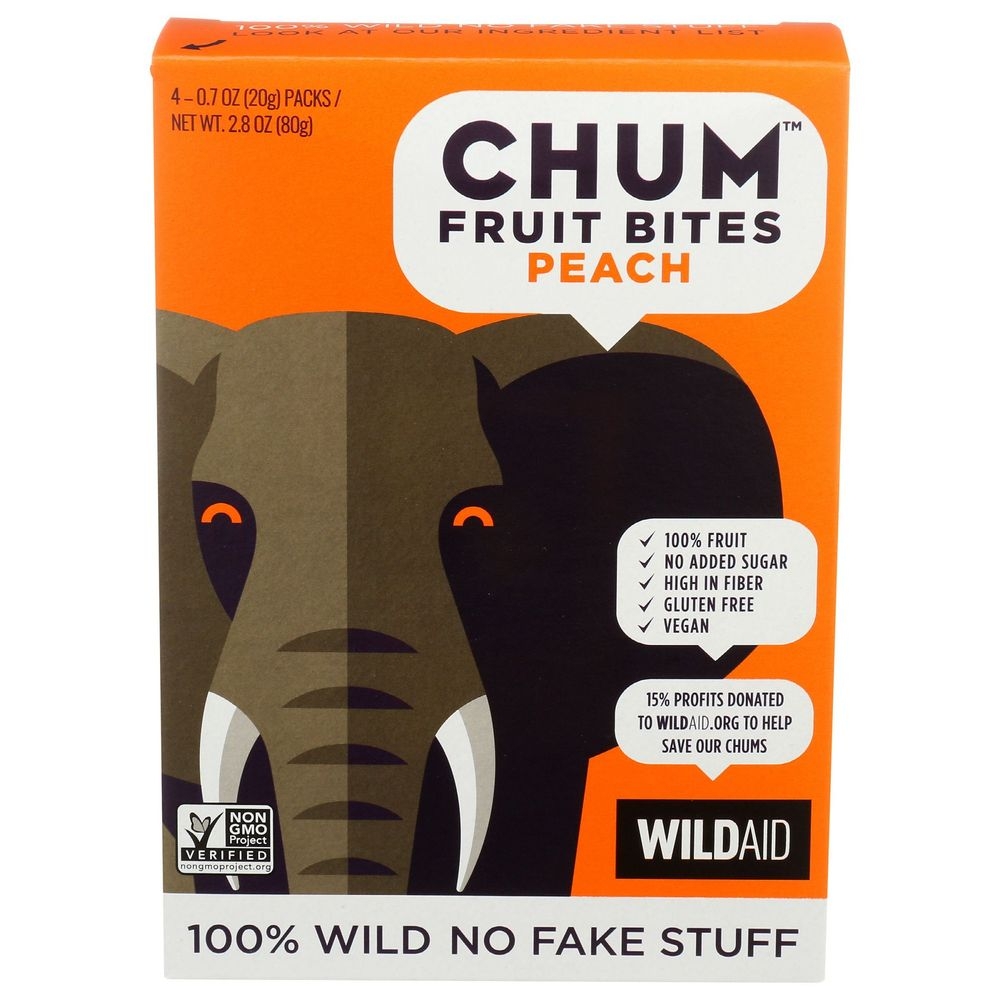 Chum Peach Fruit Bites, 2.83 Ounce -- 6 per case