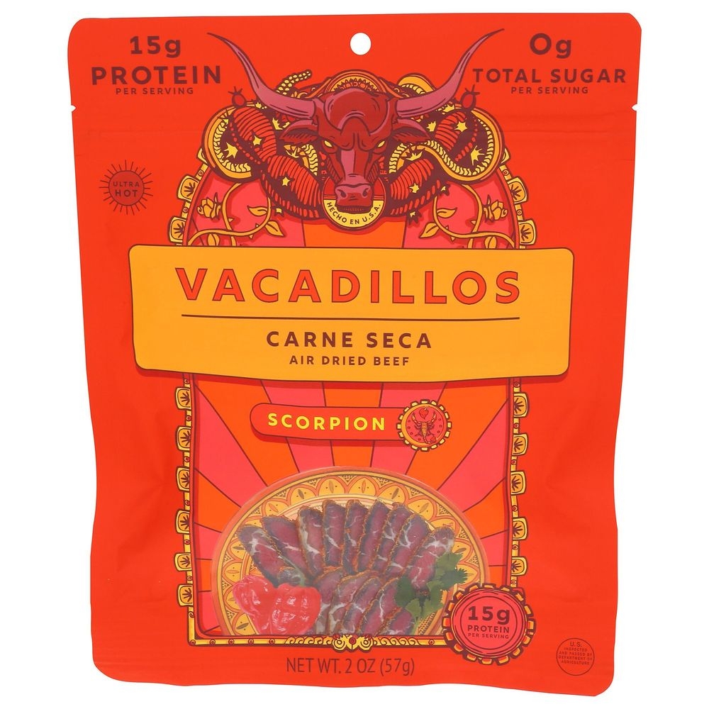 Vacadillos Carne Seca Scorpion Beef Strips, 2 Ounce -- 8 per case