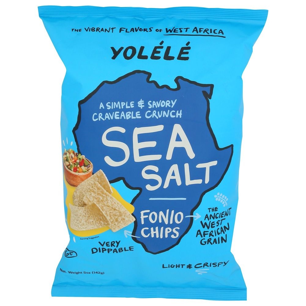 Yolele Sea Salt Fonio Chips, 5 Ounce -- 9 per case