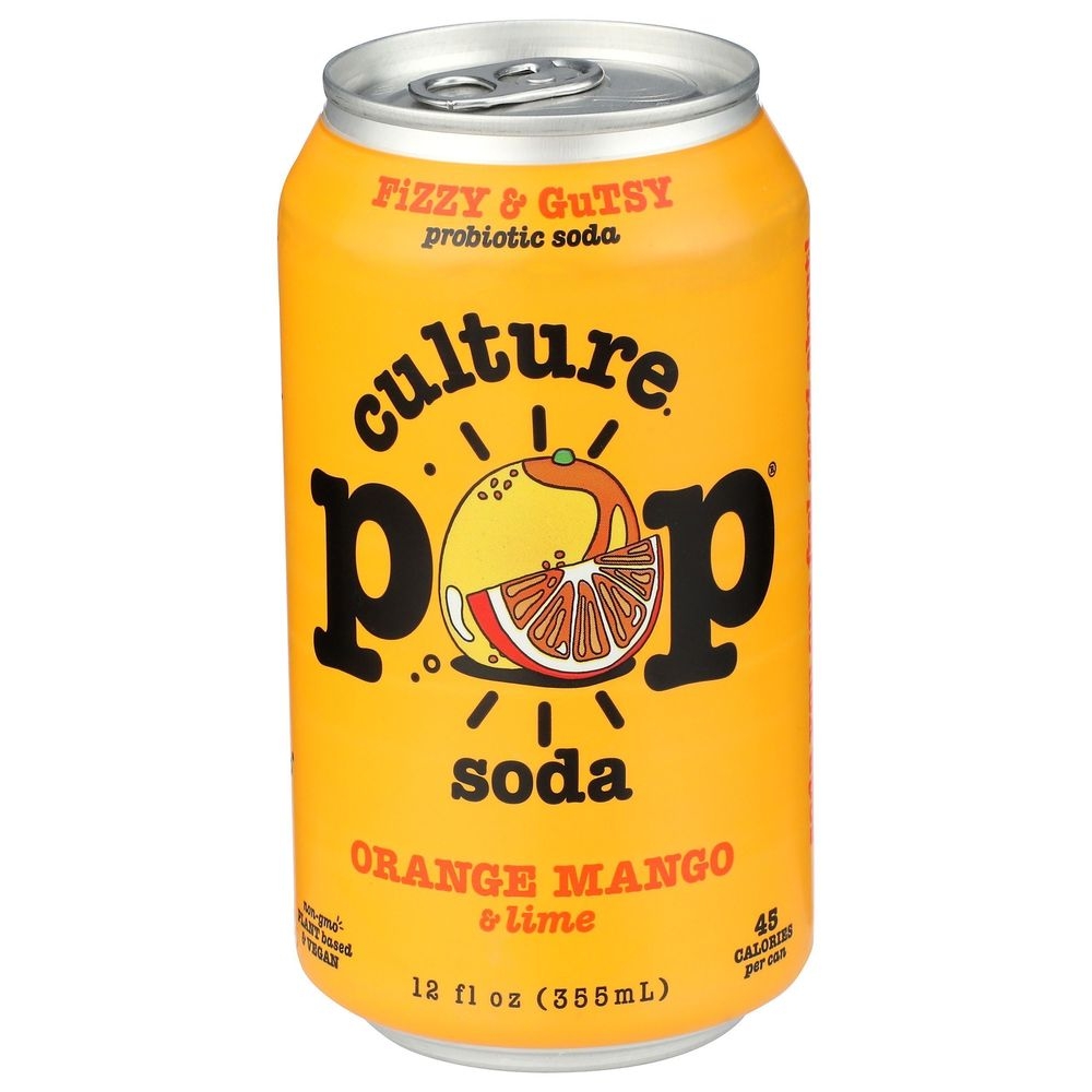 Culture Pop Orange Mango Chili and Lime Probiotic Soda, 12 Fluid Ounce -- 12 per case