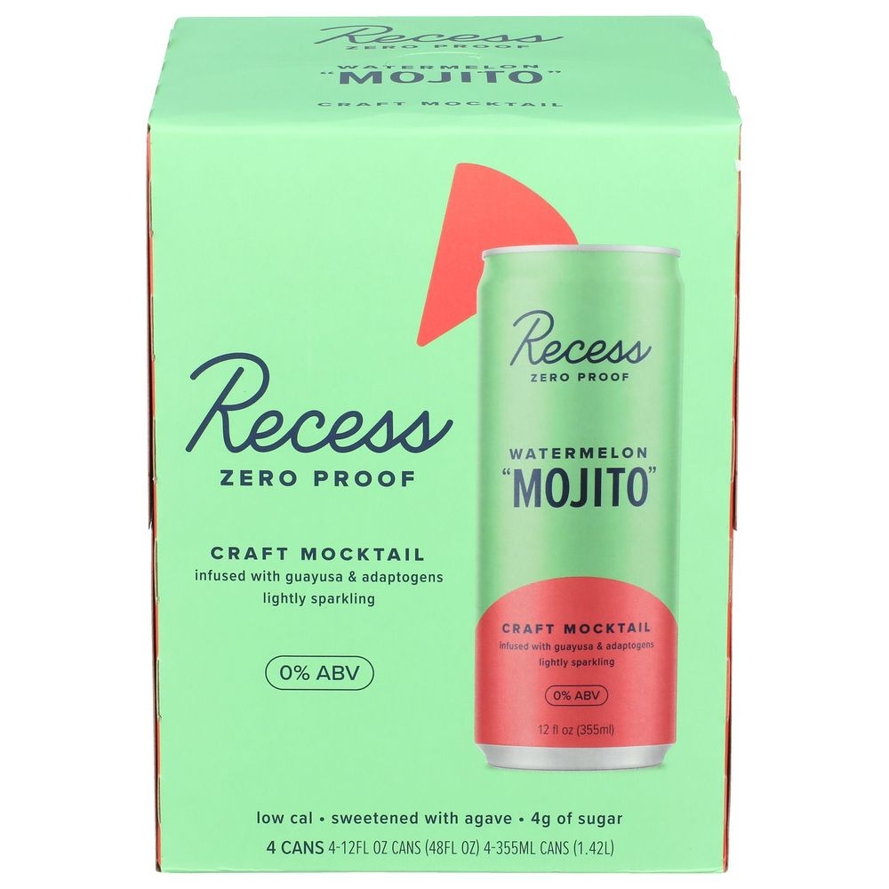 Recess Watermelon Mojito Craft Mocktail, 12 Fluid Ounce -- 24 per case