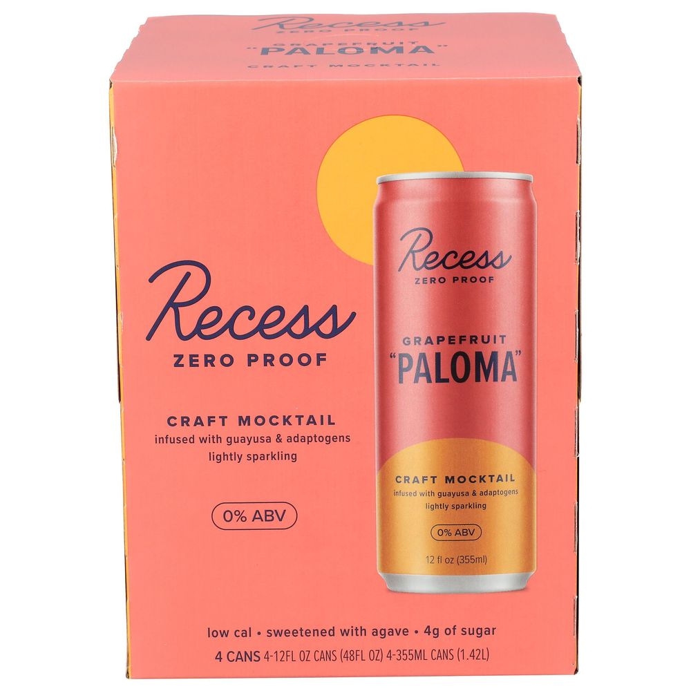 Recess GrapeFruit Paloma Craft Mocktail, 12 Fluid Ounce -- 24 per case