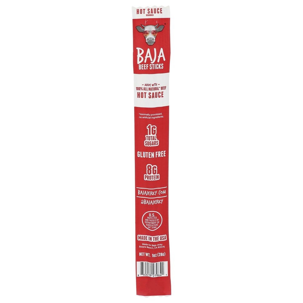 Baja Vida Hot Sauce Beef Sticks, 1 Ounce -- 16 per case