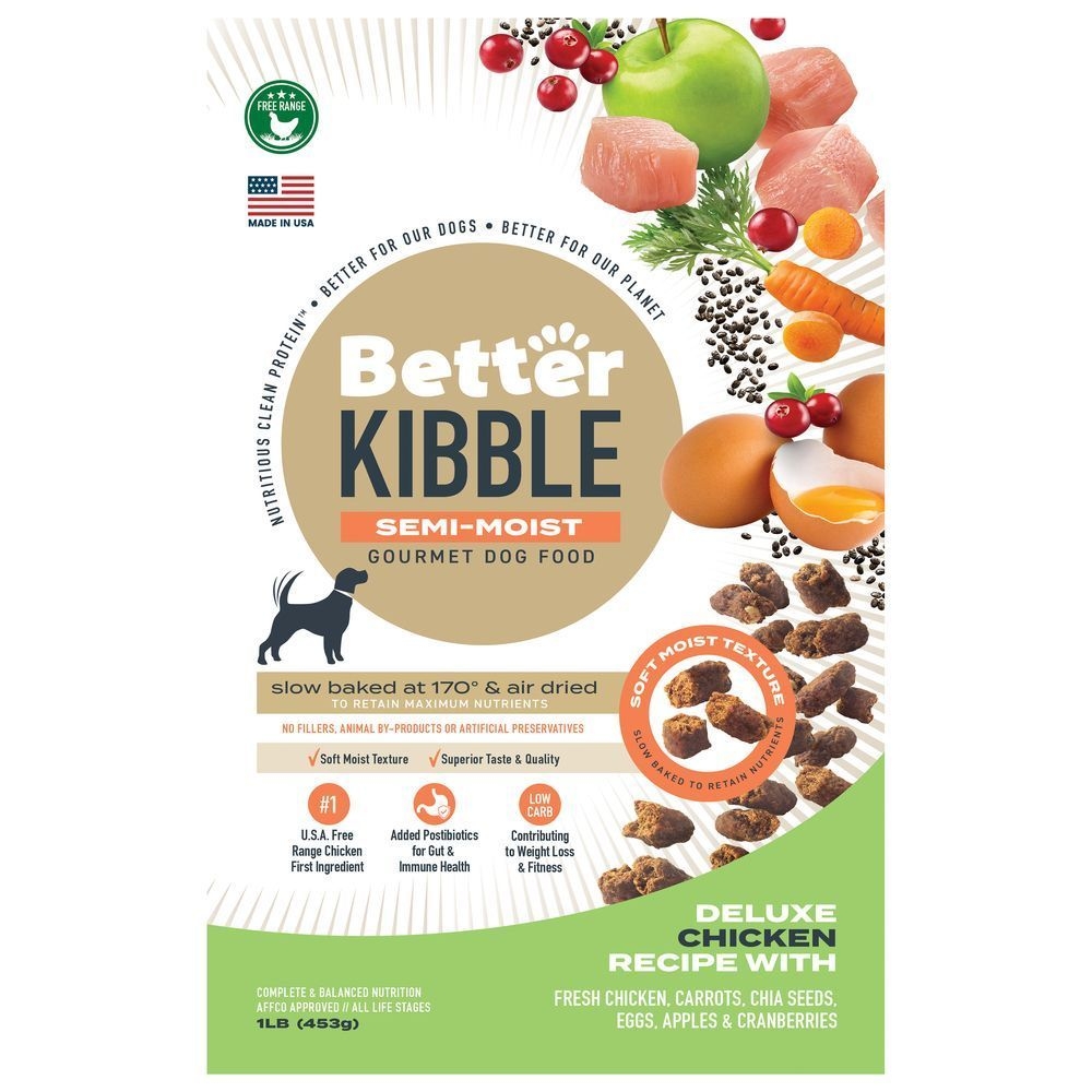 Better Kibble Gourmet Semi-Moist Deluxe Chicken Recipe Dog Food, 16 Ounce -- 4 per case