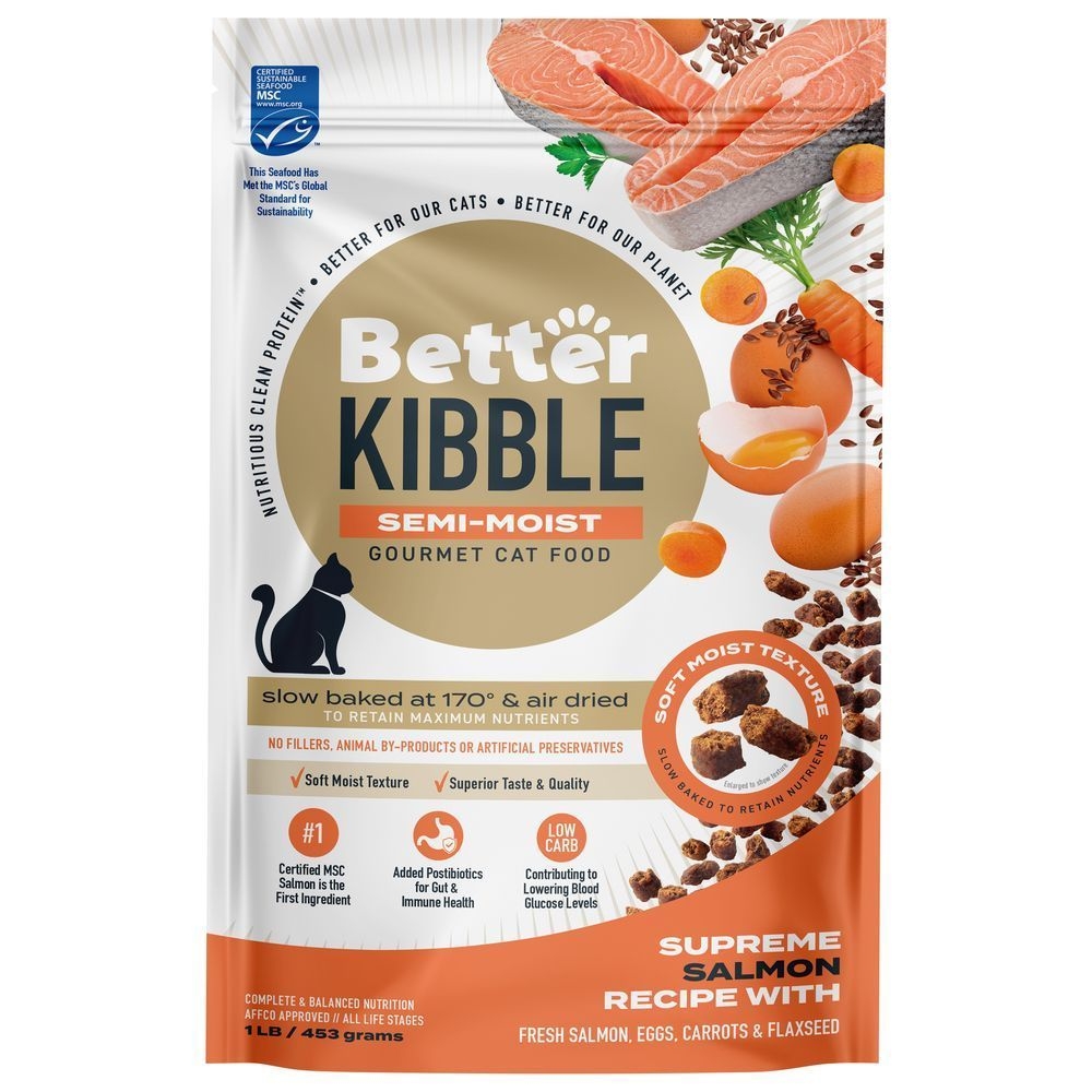 Better Kibble Gourmet Semi-Moist Supreme Salmon Recipe Cat Food, 16 Ounce -- 4 per case