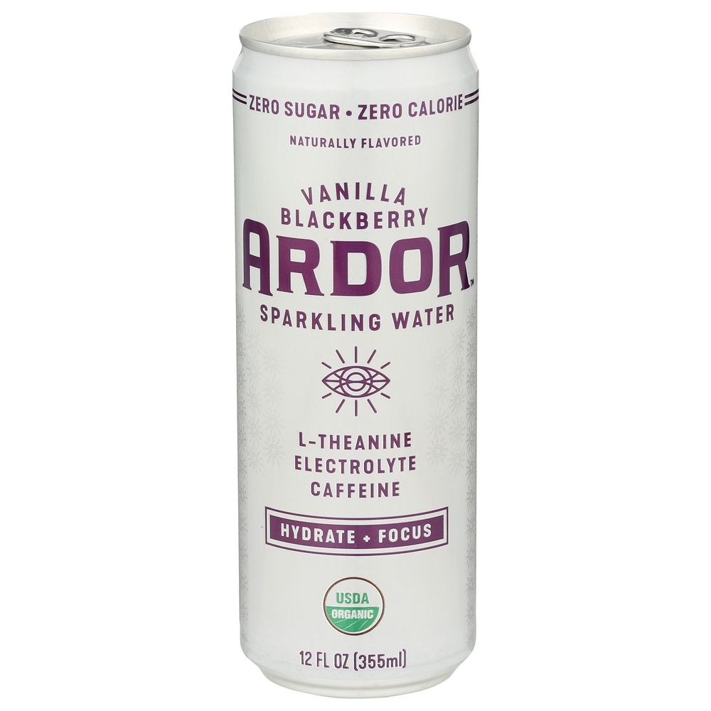 Ardor Organic Vanilla Blackberry Sparkling Water, 12 Fluid Ounce -- 12 per case
