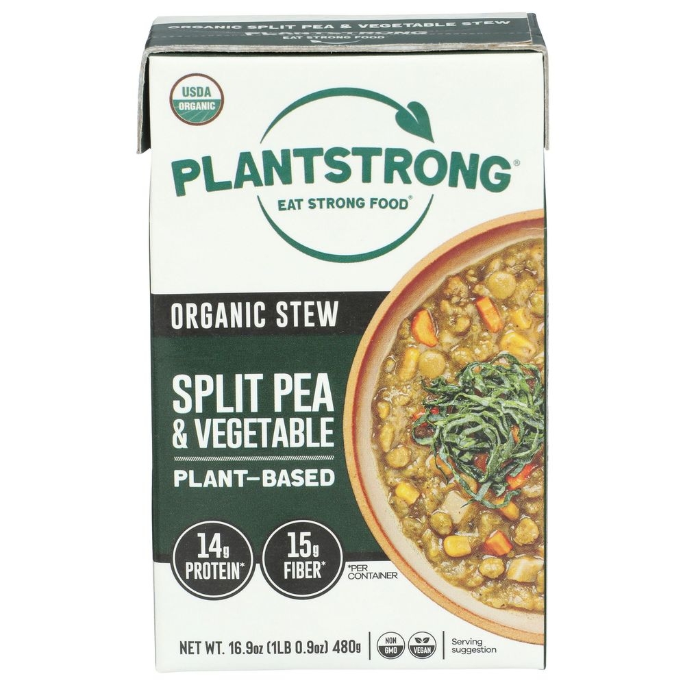 Plantstrong Organic Split Peas and Vegetable Stew, 16.9 Ounce -- 6 per case