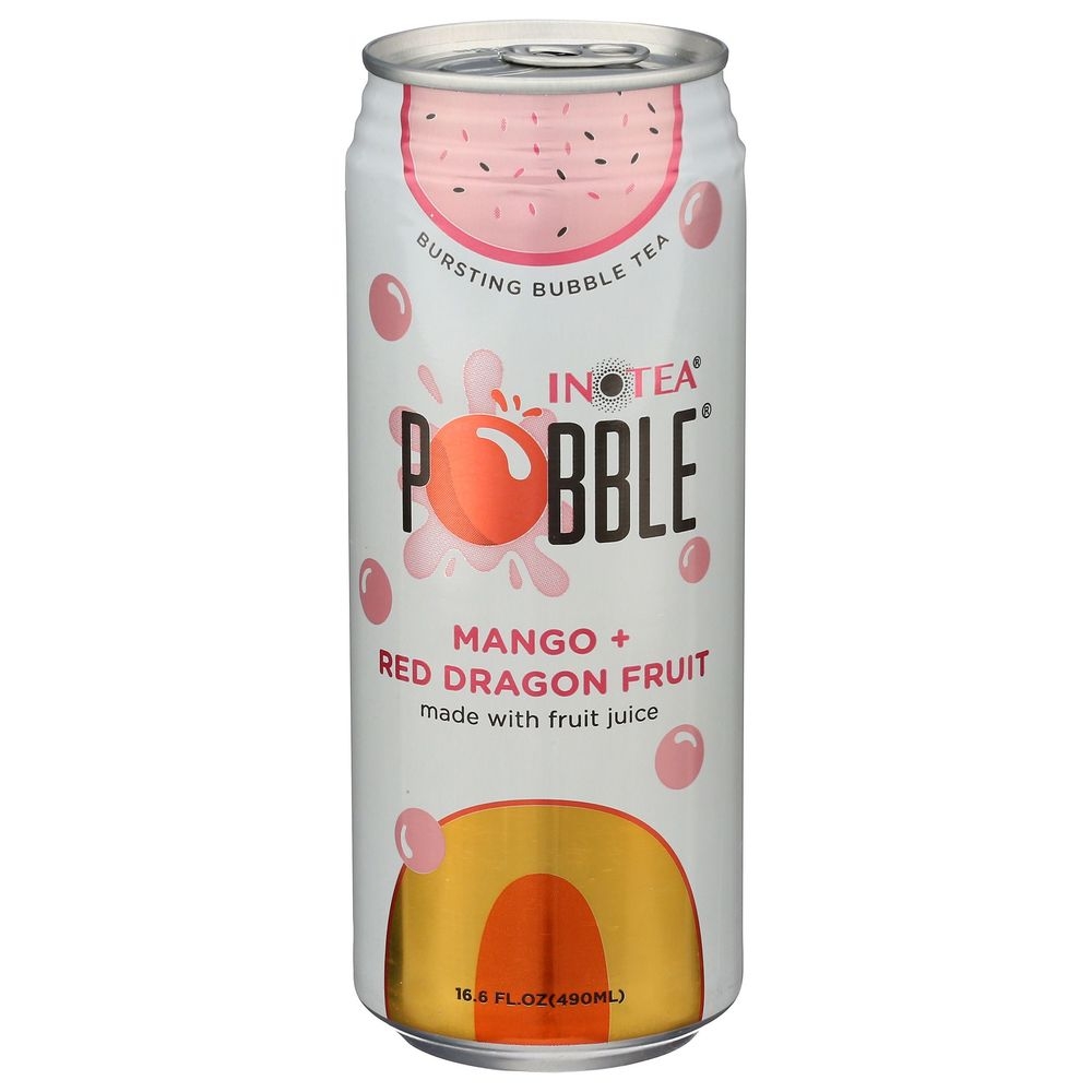 Inotea Pobble Mango Plus Red Dragon Fruit Bubble Tea, 16.6 Fluid Ounce -- 12 per case