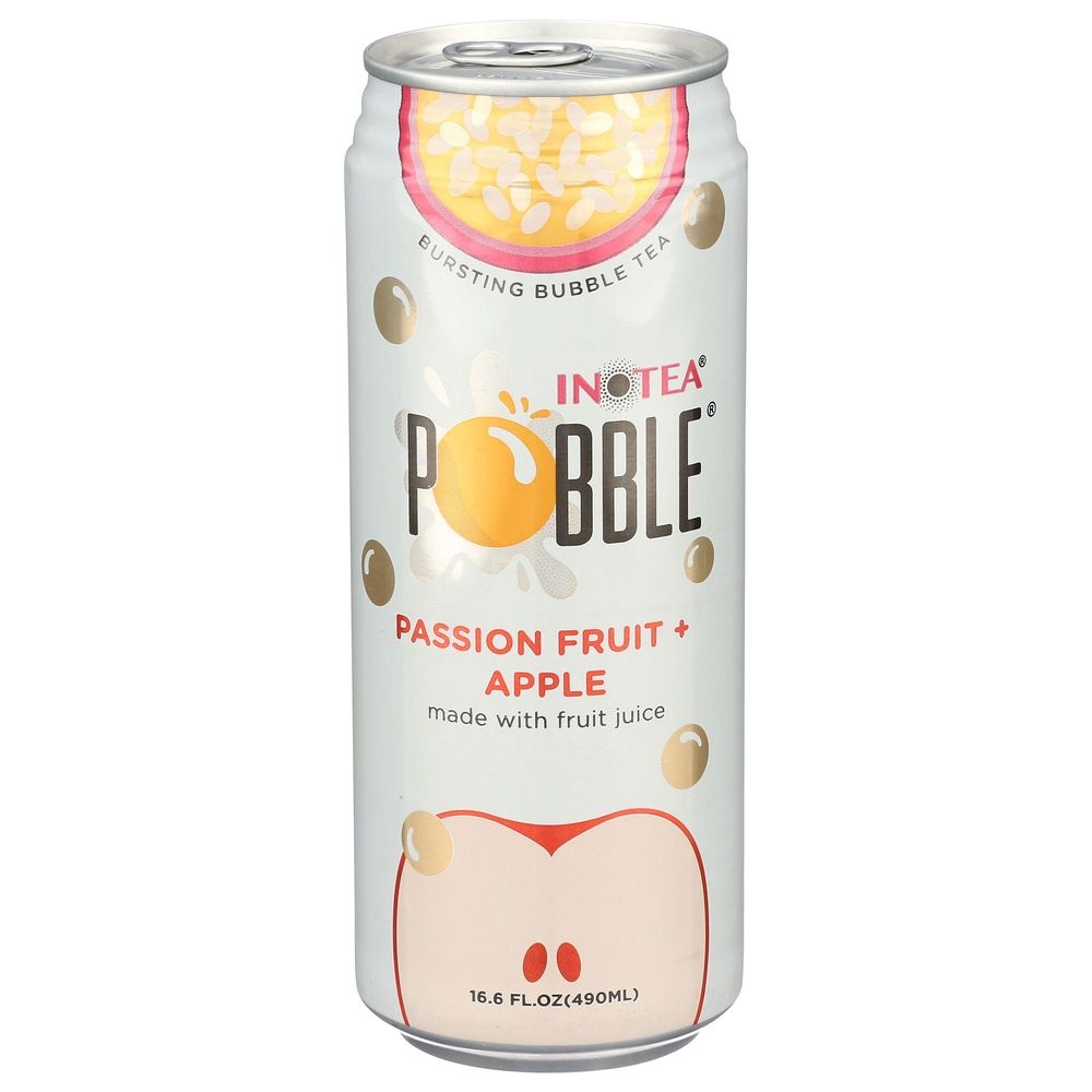 Inotea Pobble Passion Fruit Plus Apple Bubble Tea, 16.6 Fluid Ounce -- 12 per case