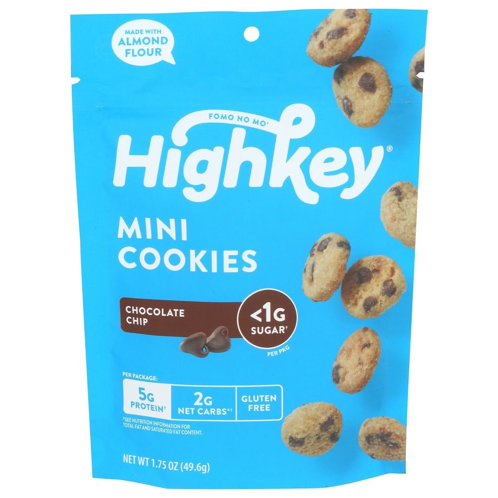 Highkey Chocolate Chip Mini Cookies, 1.75 Ounce -- 6 per case