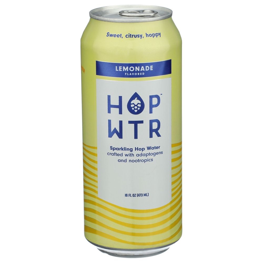 HOP WTR Lemonade Sparkling Hop Water, 16 Fluid Ounce -- 12 per case