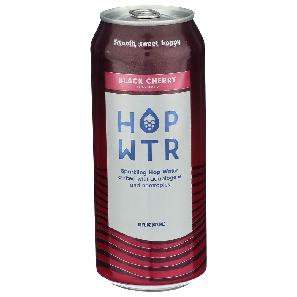 HOP WTR Black Cherry Sparkling Hop Water, 16 Fluid Ounce -- 12 per case