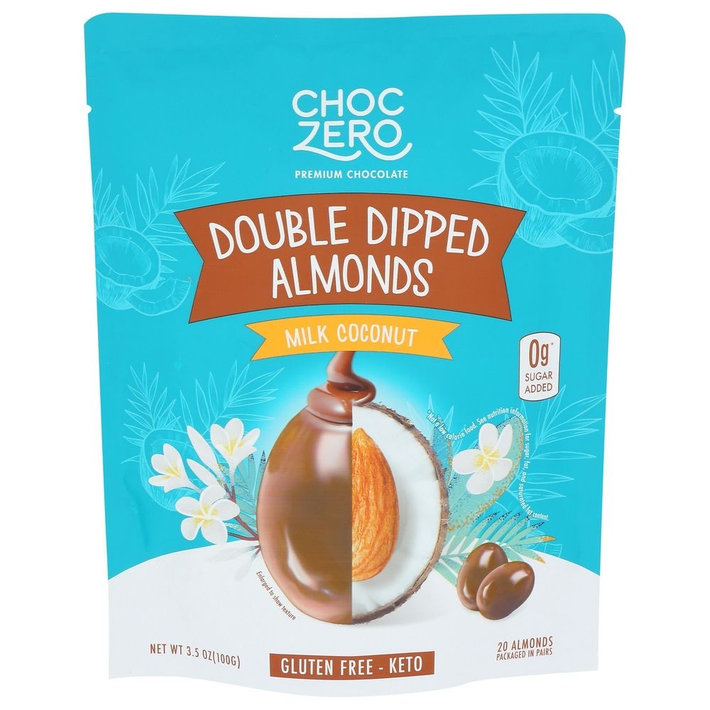 Choczero Milk Chocolate Double Dipped Coconut Almonds, 3.5 Ounce -- 12 per case