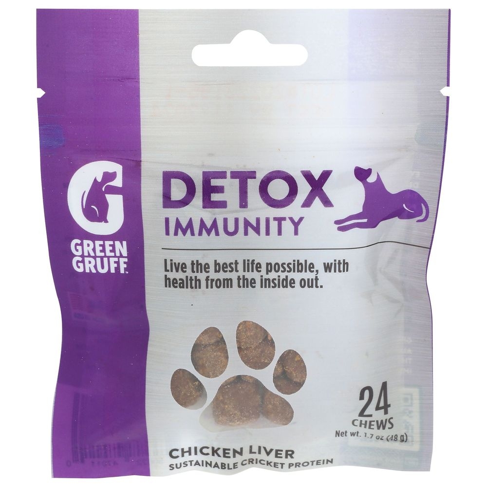 Green Gruff Detox Immunity Chicken Liver Soft Chew Dog Supplement, 24 count -- 6 per case