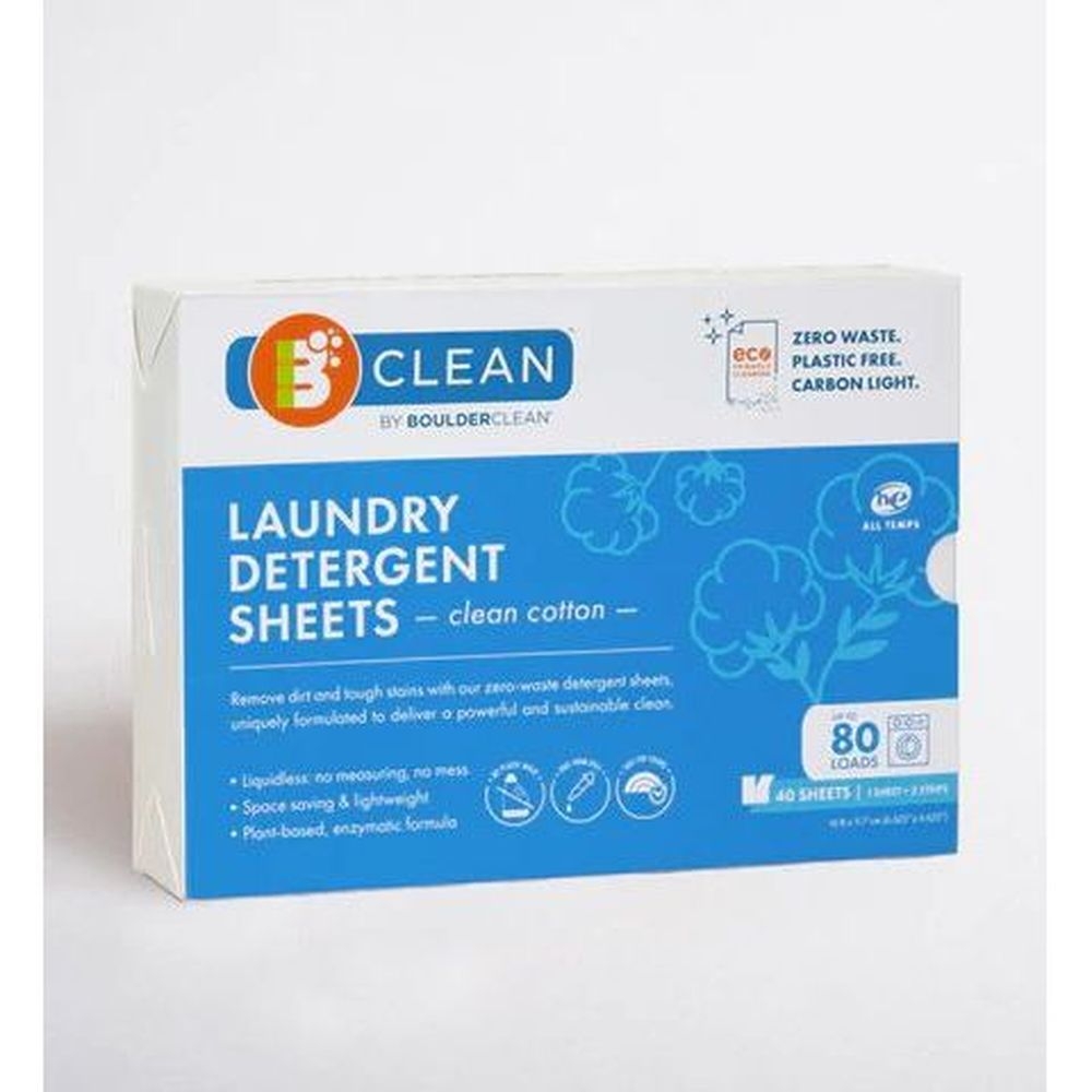Boulder Clean Clean Cotton Laundry Sheets, 40 count -- 12 per case