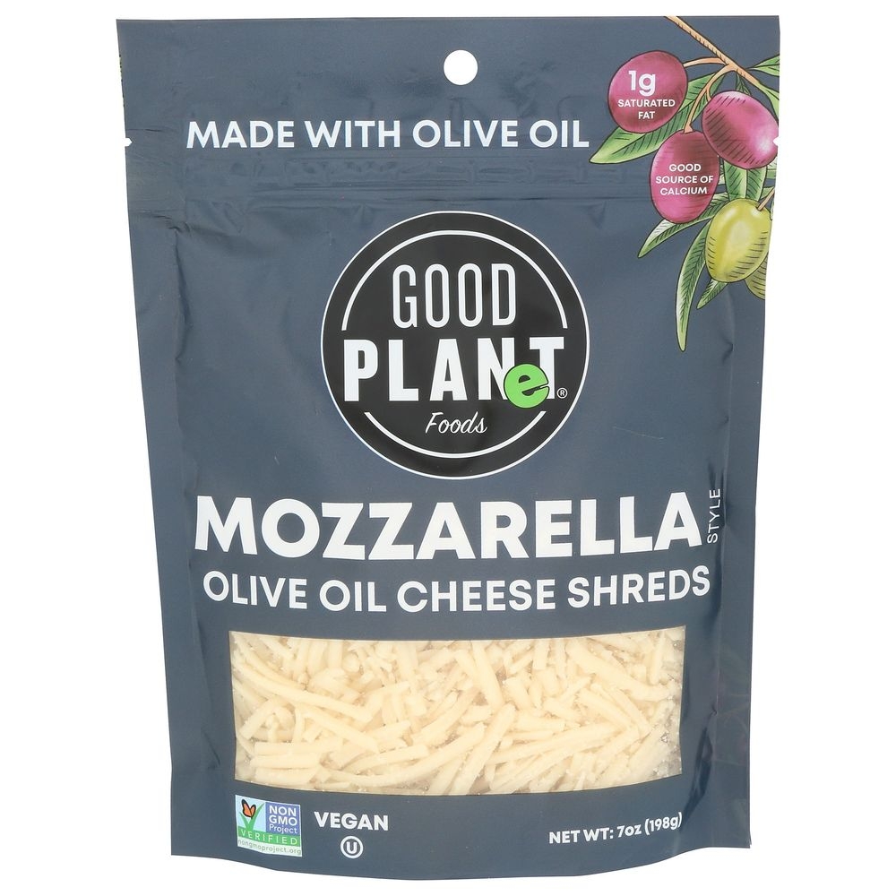 Good Planet Foods Mozzarella Style Olive Oil Cheese Shreds, 7 Ounce -- 7 per case