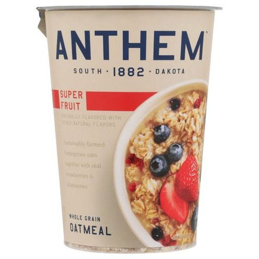 Anthem Super Fruit Whole Grain Oatmeal, 3.25 Ounce Cup -- 6 per case