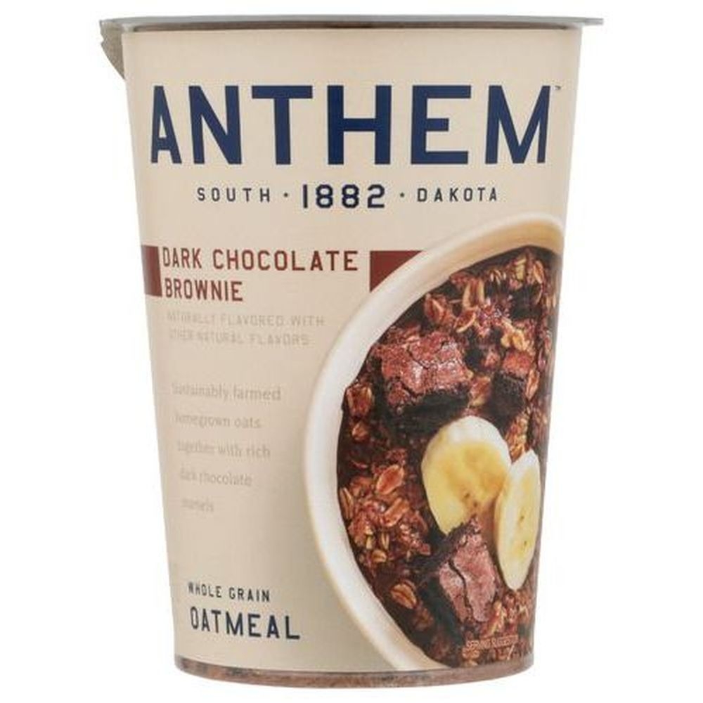 Anthem Dark Chocolate Brownie Whole Grain Oatmeal, 3.25 Ounce Cup -- 6 per case