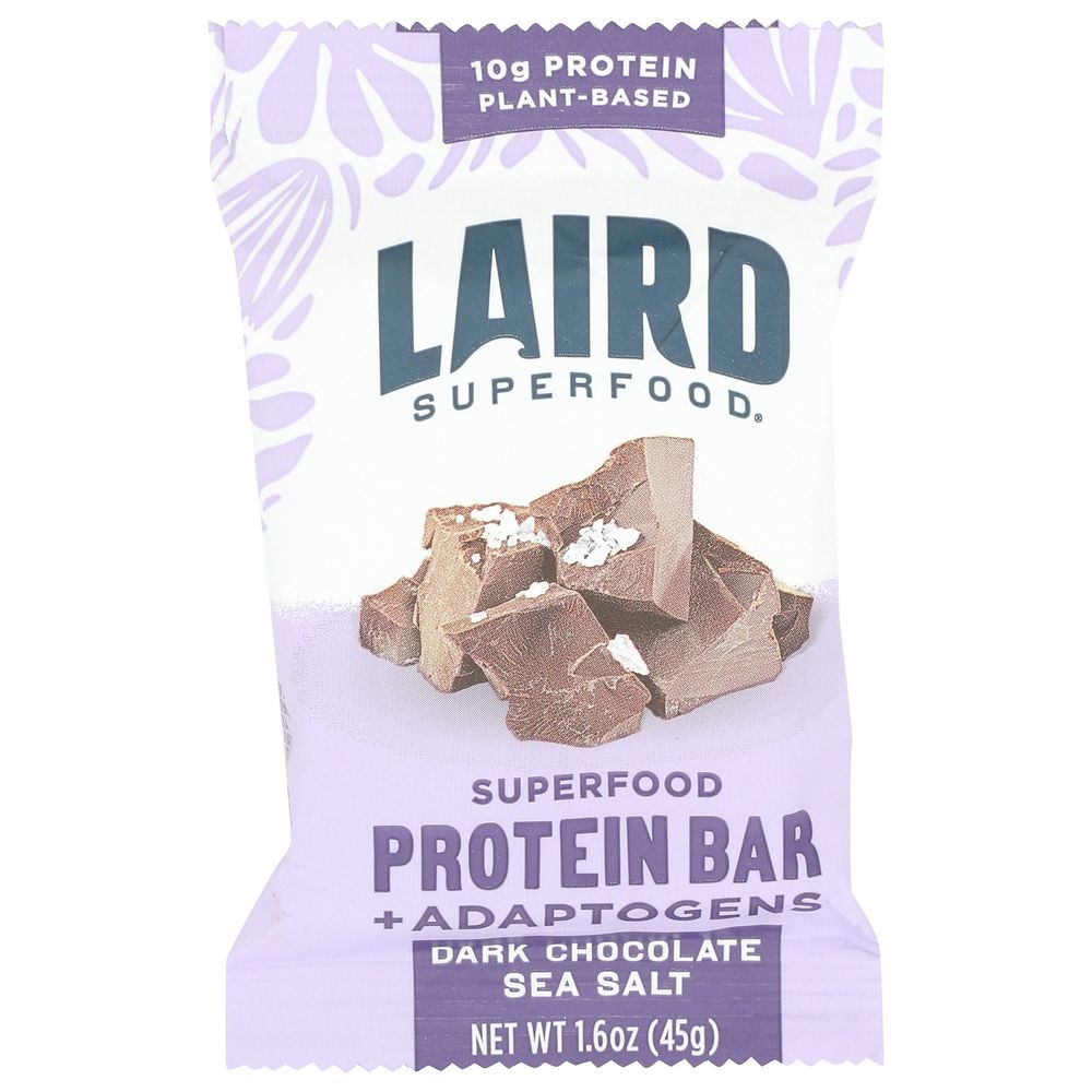 Laird Superfood Dark Chocolate Sea Salt Protein Bar, 1.6 Ounce -- 10 per case