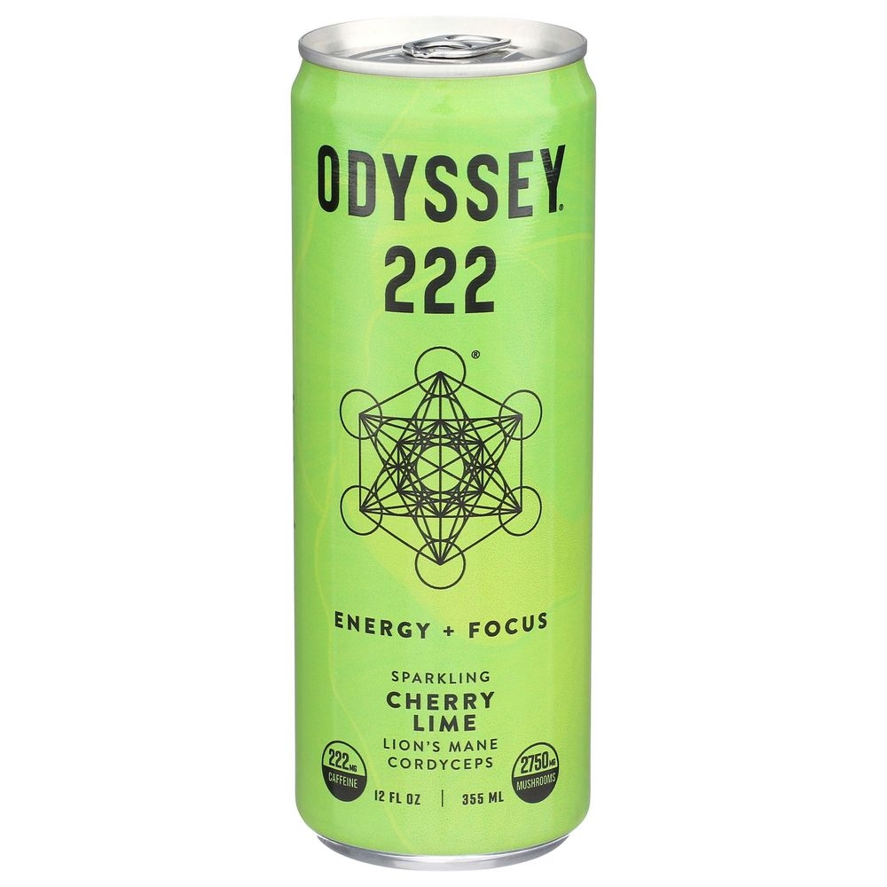Odyssey 222 Cherry Lime Sparkling Energy Plus Focus Drink, 12 Fluid Ounce -- 12 per case