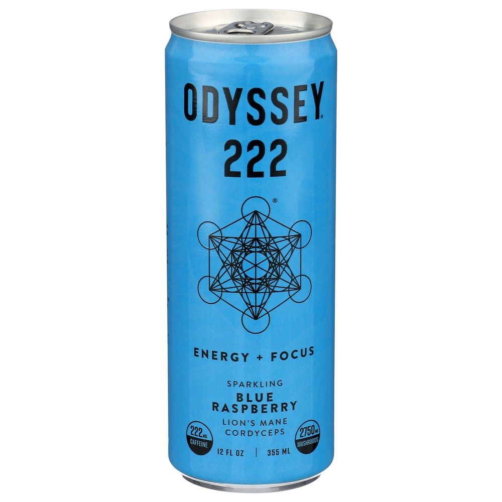 Odyssey 222 Blue Raspberry Sparkling Energy Plus Focus Drink, 12 Fluid Ounce -- 12 per case