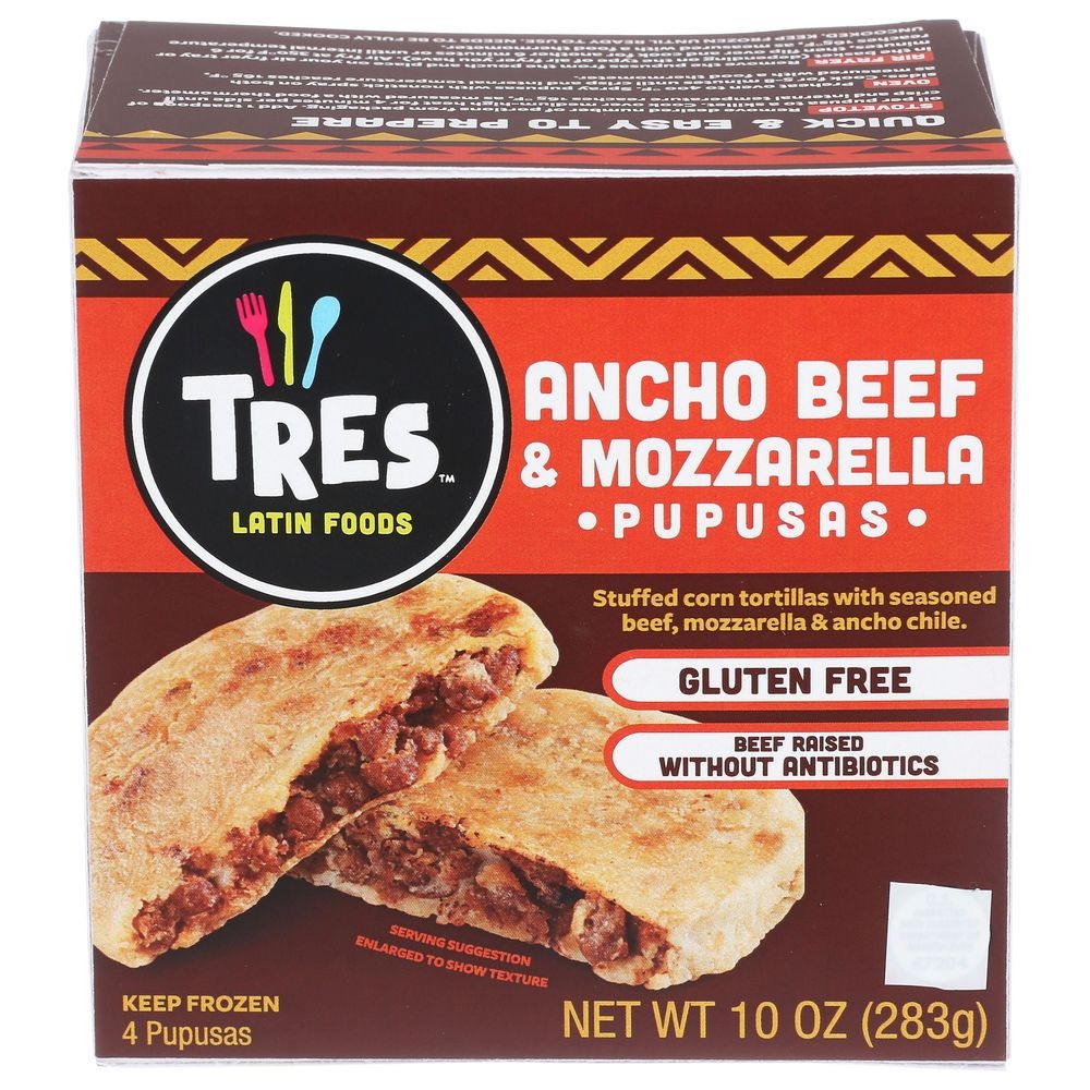 Tres Ancho Beef and Mozzarella Pupusas, 10 Ounce -- 8 per case