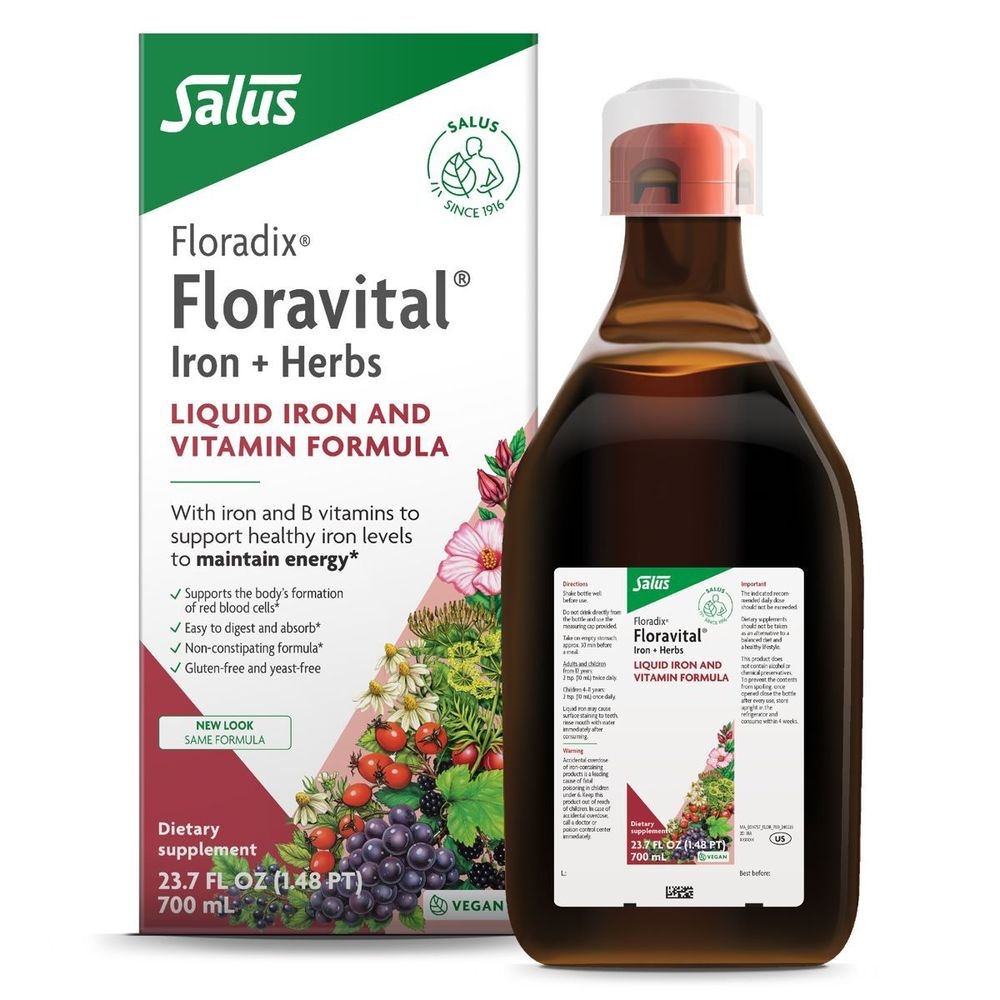 Floradix Floravital Yeast Free Iron and Herbs Liquid Extract, 23 Fluid Ounce