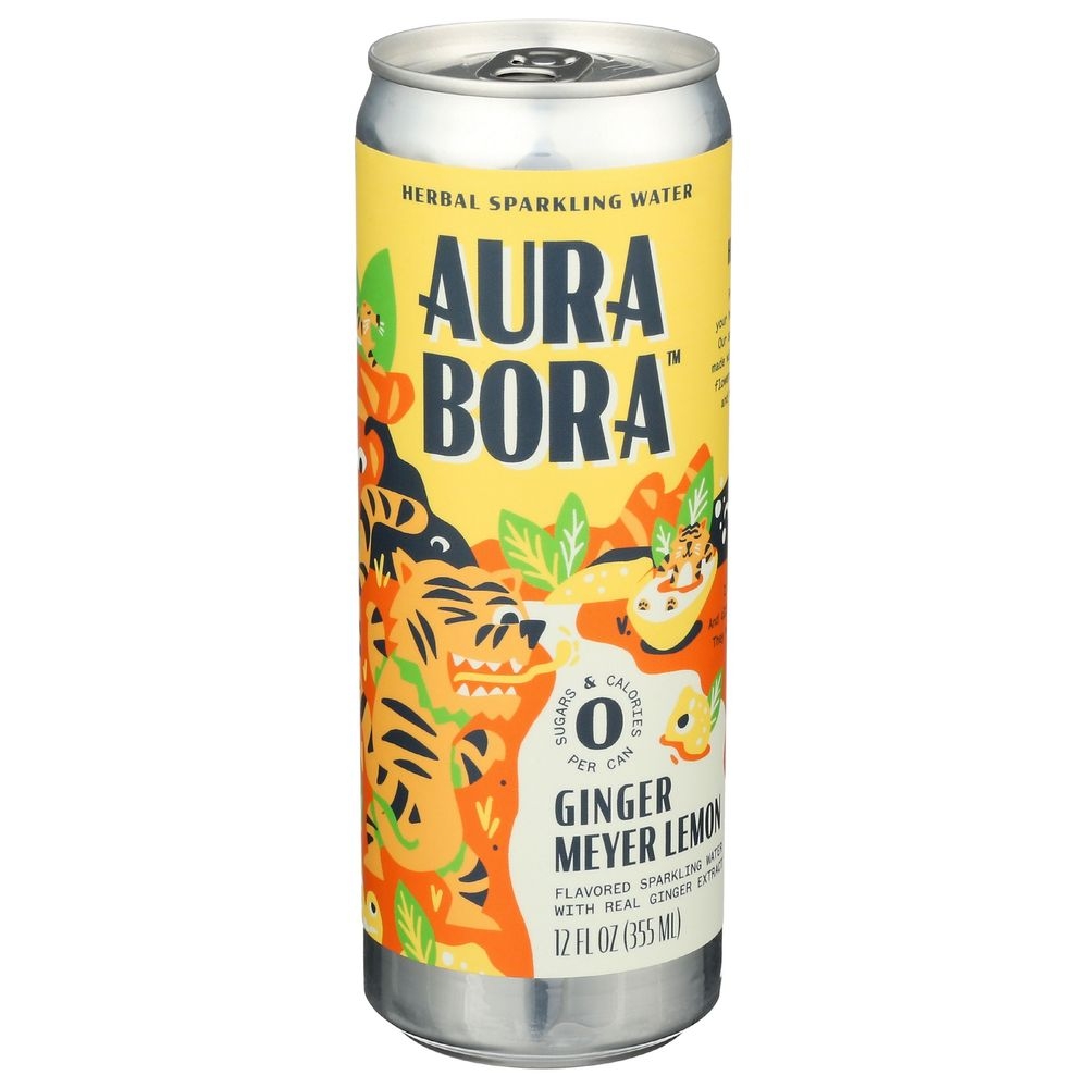 Aura Bora Ginger Meyer Lemon Sparkling Water, 12 Fluid Ounce -- 12 per case