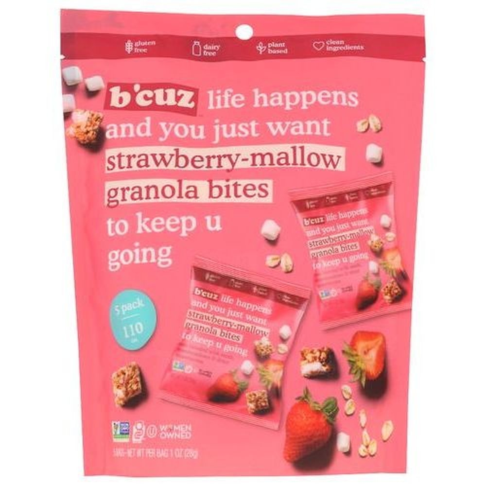 Bcuz Strawberry Mallow Granola Bites, 5 Ounce -- 6 per case
