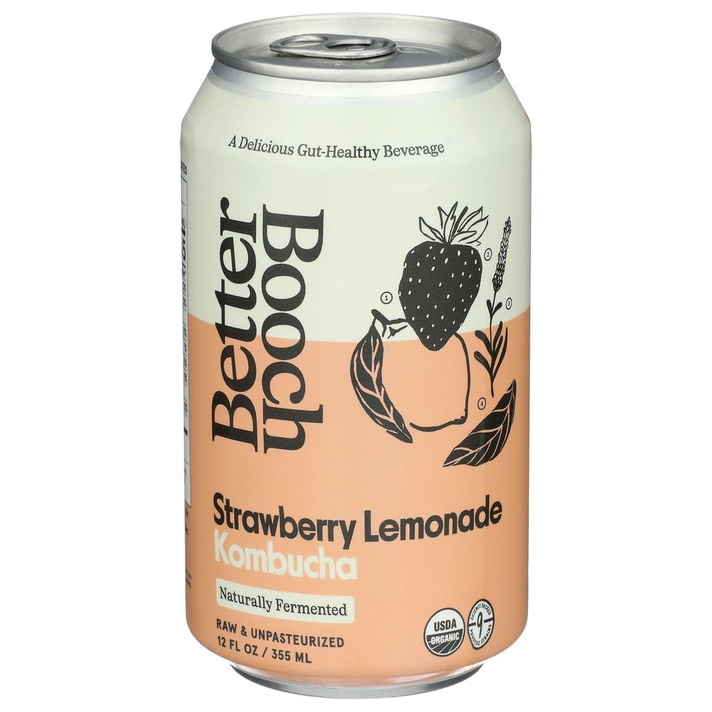 Better Booch Organic Strawberry Lemonade Kombucha, 12 Ounce -- 12 per case