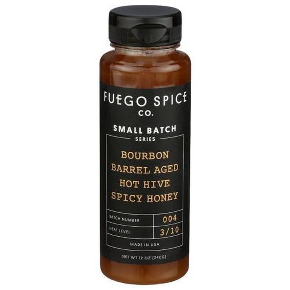 Fuego Spice Bourbon Barrel Aged Hot Hive Spicy Honey, 12 Fluid Ounce -- 6 per case