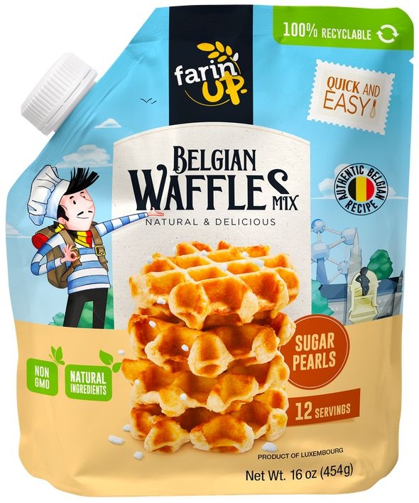Farin UP Belgian Waffles Mix, 16 Ounce -- 6 per case