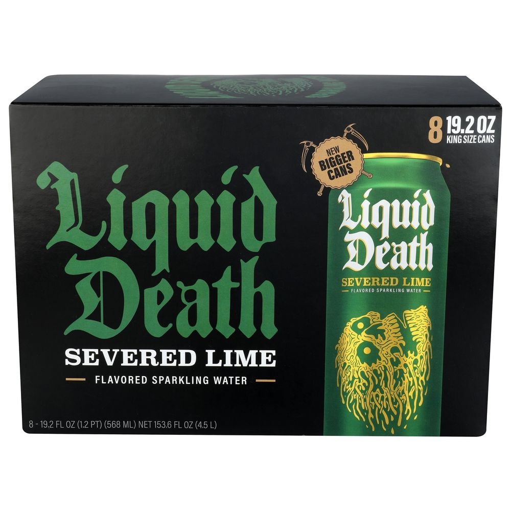 Liquid Death Severed Lime Flavored Sparkling Water, 19.2 Fluid Ounce -- 24 per case