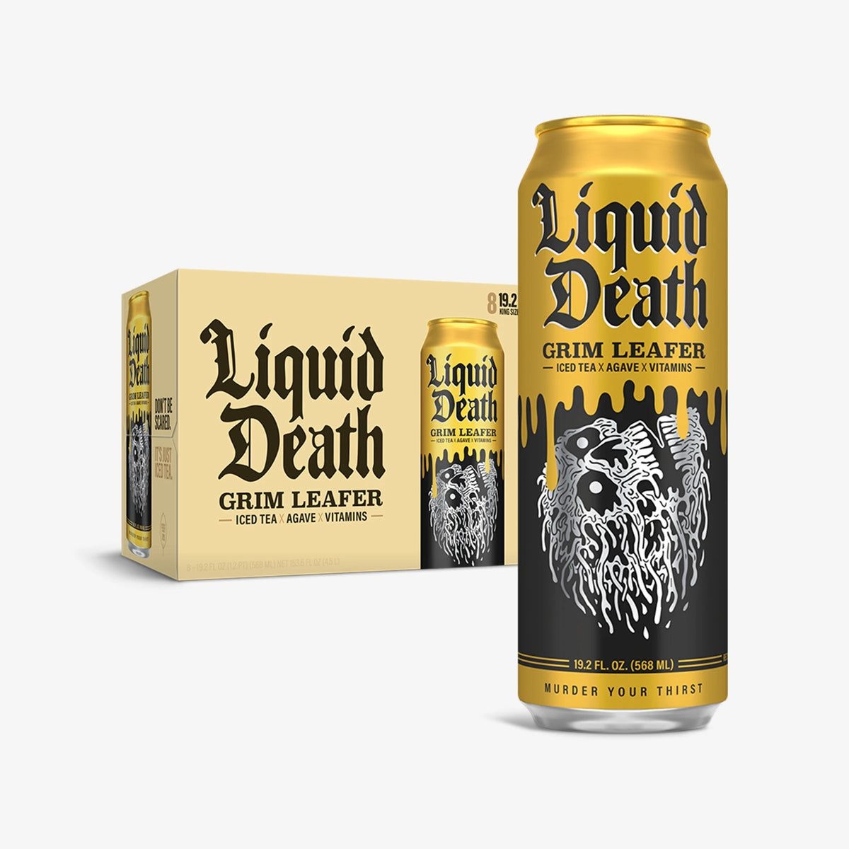 Liquid Death Grim Leafer Iced Tea, 19.2 Fluid Ounce -- 24 per case